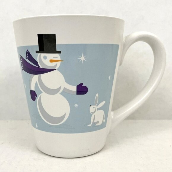 Starbucks 2011 Snowman & Bunny Winter Themed Ceramic Coffee Mug 12 Oz - Picture 1 of 6